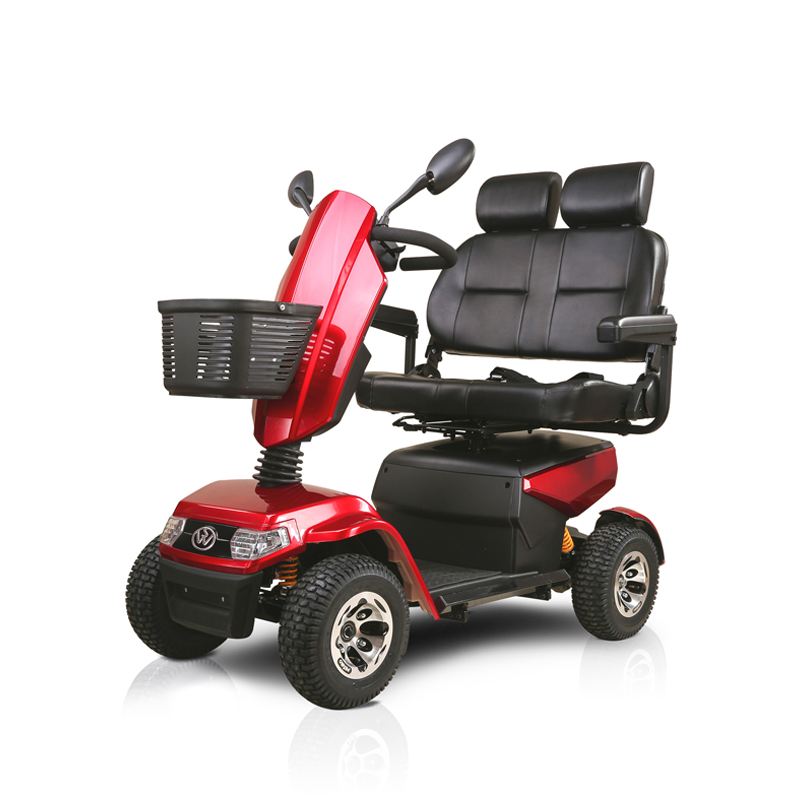 S70D 2 stoelen oudere mobiliteit scooter elektrische driewieler met mand